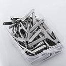 WEWEL® Premium Stainless Steel Hanging Clips for Drying Clothes - Oreo Clip Multipurpose Cloth Pins for Indoor and Outdoor Use, Strong and Durable Clipper for Hanging Comes with Storage Box: 36 pc