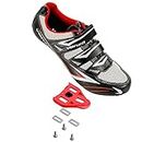 Venzo Bicycle Men's Road Cycling Riding Shoes - 3 Straps - Compatible with Look Delta & Shimano SPD-SL - Perfect for Road Racing Bikes Black Color 49