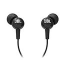 JBL C100SI Wired In Ear Headphones with Mic, JBL Pure Bass Sound, One Button Multi-function Remote, Premium Metallic Finish, Angled Buds for Comfort fit (Black)