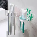 5 In 1 Toothbrush Holder Self-adhesive Rack Toothpaste Bathroom Accessories Shaver Storage