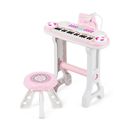 Costway 37-key Kids Electronic Piano Keyboard Playset-Pink
