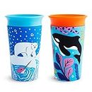 Munchkin WildLove Miracle 360 Cup, Toddler Cup, BPA Free Baby & Toddler Sippy Cups, Non Spill Cup, Dishwasher Safe Baby Cup, Leakproof Childrens Cups in Recycled Box -9oz/266ml, 2 Pack,Polar Bear/Orca