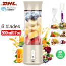 500 ml taza exprimidora portátil mezcladora eléctrica de frutas licuadora de jugo USB con 6 cuchilla