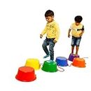 Gisco Kids Balance Walking Buckets, Kids Stepping Buckets, Balance & Coordination Game, Fun Play Game, Kids Balancing Path | Set Of 6 - Multicolor