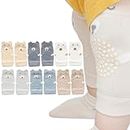 ISANPAN Baby Knee Pads for Crawling(5 Pairs),Cute Baby Crawling Knee Pads,Protect Baby's Knees and Help Babies to Crawl(blue)