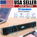 Wired USB Computer Speakers Stereo Sound Bar With Clip For PC laptop Desktop