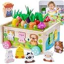 Toddler Montessori Wooden Farm Toys | Babies 12-18 Months Toy with Game Map for 1 2 3 Year Old Boys Girls | 1st First Birthday Gifts for 1-2 Years | Wood Learning Educational Toys Fine Motor Skills