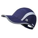 GADIEMKENSD Quick Dry Sports Hat Lightweight Breathable Soft Outdoor Run cap (Folding Series, Navy)