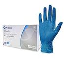 Medicom Vitals Vinyl Disposable Gloves - 100 Count - Medium - Blue Gloves, 100% Latex Free Work Gloves, Multipurpose Powder Free Gloves