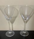 LENOX OXYGEN Martini Cocktail Glasses 8.25” Tall 8 Oz Set of 2 MINT Retired 2009