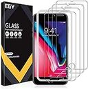 [4 Pack] EGV Screen Protector for iPhone 8/ iPhone 7/ iPhone 6 9H HD Clear Tempered Glass, Case Friendly, Alignment Frame Easy Installation, Bubble Free