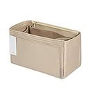 ZTUJO Purse Organizer Insert For Handbags, Silky Touching Bag Organizer Insert With Bottle Holder, Perfect for Speedy, Neverfull, Tote,ONTHEGO,Artsy,Handbag and More (small, Silky Beige)