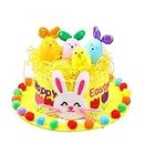 Amagogo Kids DIY Easter Bonnet Material Kit Handmade Crafts, to Make Your Own Easter Bonnet Costume Accessory Handicrafts, Yellow