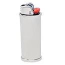 IN SELECT Premium Metal Lighter Case Cover Holder Lighter Pouches Fits BIC Full Standard Size Lighter J6 One Piece in Silver