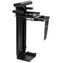 VIVO Adjustable Clamp-On Desk and Wall Installation PC Mount, 3.0 USB Ports, Computer Case CPU Holder with Swivel Action and Secure Locking, Black, MOUNT-PC10BU