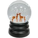 Ashfield & Harkness Deer and Tree Decorative Snow Globe with Wind Up Music Box