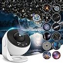 Star Projector, Planetarium Projector for Bedroom Ultra Clear Galaxy Night Light with 4K Replaceable 12 Galaxy Discs 360 Degree Rotation Real Sky Light for Kids Room Birthday Valentines Gift