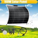 100W Watt Flexible Solar Panel 12V Battery Charger Kit Caravan Camping RV Marine