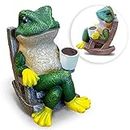 THE ENCHANTED GARDEN Frog Ornament Outdoor Relaxing Resin Fun Animal Figurine Decoration for Patio Lawn Yard Décor