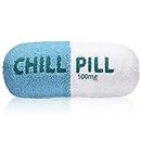 HZ MY Chill Pill Pillow - Chill Pillow for Aesthetic Room Decor, Double-Sided Wool Pill Pillows for Gifts, Comes with Zipper for Easy Cleaning.