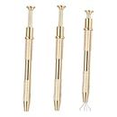 Tenalleys 3 Pack 4 Claw Jeweler's Pick Up Tool 4 Prongs Holder Diamond Claw Tweezers BGA Chip Pick for Small Parts Pickup, Tiny Objects Ic Chips Electronic Components (Gold)