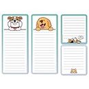 Dogs Magnetic Notepads in Large and Small Sizes for Fridge (4 Pack); Grocery Shopping List Pad, To-Do List, Reminders, Memo and Scratch Pad - Cute Dog Designs |Full Magnet Back |50 Sheets per Note Pad