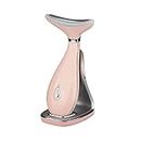 VRAIKO LILY Skin Rejuvenation Beauty Device, 3-IN-1 Neck Face Beauty Massager, At-home Facial Spa Tool and Microglow Handset (Pink)