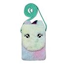 Kids Girls Colorful Plush Unicorn Cell Phone Bag Pouch Mini Crossbody Purse Handbag Wallet