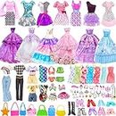 56 Set Abbigliamento e Accessori per Barbie Doll, Accessori per Bambole Mini Vestiti Abiti Pantaloni Bikini Scarpe Borsa Accessori per 11.5 Pollici Principessa Bambola (Consegna Casuale)