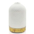 Essential Oil Diffuser Aromatherapy Air Cool Mist Diffuser 100ml Ceramic Aroma Scent Diffusers Humidifier with Auto Shut Off Ultrasonic Quiet/4 Timing Set/7 LED Lights for Home Office Sleep