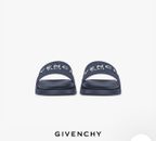 Givenchy Women's Sandal Logo Pool Slides Steel Blue Size 39 Us 8. Run Small.
