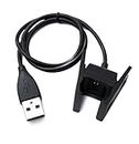 System-S USB 2.0 Kabel 54 cm Ladekabel für Fitbit Charge 2 Smartwach in Schwarz