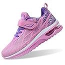 RomenSi Air Athletic Running Shoes for Boys Girls Lightweight Breathable Tennis Sports Kids Sneakers, Pink, 8 Toddler