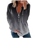 Walmart.Com Online Shopping,Women Shirt Workout Ladies Tops Gradient Print Casual Regular Jacket Casual Tee (Grey-1, XL)
