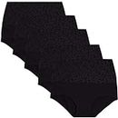 YaShaer Damen Unterhosen Baumwolle Unterwäsche Hohe Taille Slips Hoher Taillenslip für Frauen Mehrpack Schwarz, 5er Pack XL