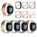 For Fitbit Versa 4 Stainless Steel Watch Band Strap + Screen Protector Case