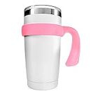 ALIENSX Tumbler Handle for YETI 20oz Rambler Cup, Anti Slip Travel Mug Grip Cup Holder for Stainless Steel Tumblers, Yeti, Ozark Trail, Rtic, Sic and More Tumbler Mugs (Pink)