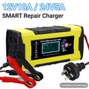 10A 12V Car Battery Charger Automotive AGM GEL Repair for Truck w/ LCD Display