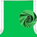 Aimosen 10 X 8 FT Green Screen Backdrop for Photography, Chromakey Virtual Background for Video Call Zoom Meeting, Cloth Fabric GreenScreen Curtain for YouTube Photographic Studio Conference Streaming