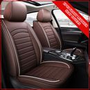 Brown Car Seat Cover Leather Universal 2 Front Cushion Waterproof Auto SUV Truck