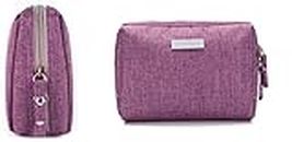 Makeup Bag, Small Travel Cosmetic Bag Nylon Waterproof Makeup Pouch for Women and Girl Organizing Cosmetic Christmas Gifts (Purple)