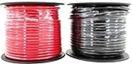 GS Power 14 Gauge Copper Clad Aluminum CCA Flexible Low Voltage Primary Wire in 100 ft Roll Red Black Combo (200 Ft Total) for Car Audio Video 12 V Trailer Harness Wiring (Also Available in 16 Guage)