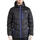 Trespass Blustery, Black, M, Warm Padded Waterproof Winter Jacket with Removable Hood for Men, Medium, Black