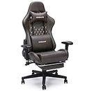 HOMRACER Gaming Chair for Adults, Massage Office Chair with Footrest and Lumbar Support, PU Leather PC Chair, Comfy Desk Chair Adjustable, Ergonomic Computer Chair, Capacity 400LBS