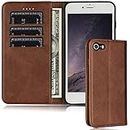 FROLAN iPhone 6 Plus / 6S Plus Wallet Case, Premium PU Leather Flip Strong Magnetic Kickstand Card Holder Case Drop Protection Shockproof Cover for iPhone 6 Plus / 6S Plus (5.5 Inch) - Dark Brown