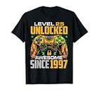 Niveau 25 débloqué génial depuis le 25e anniversaire de jeu vidéo en 1997 T-Shirt