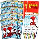 Marvel Shop Spidey and His Amazing Friends Birthday Party Favors and Supplies for Kids ~ Bundle with 12 Marvel Spidey Activity Play Packs for Boys and Girls with Mini Coloring Book, Stickers