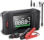 FLYLINKTECH Car Battery Jump Starter with 150PSI Air Compressor, 5000A Jump Starter(All Gas/10.0L Diesel) 74WH Battery Pack, Safe Car Jumper Box with Display, 160W DC Out, Emergency Light