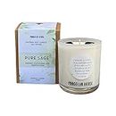 Pangolin House Pure Sage Candles with Black Obsidian Crystals. Absorb Negative Energy Provide Protection and Space of Tranquillity. Natural Soy Wax. Aromatherapy Meditation Essential Oils
