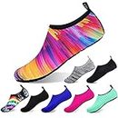 semai Water Shoes Quick-Dry Swimming Socks, Non-Slip Soft Beach Shoes Barefoot Water Sports Shoes Breathable Aqua Socks for Women Men Kids, Elastic Easy-fit Footwear for Beach Swimming Yoga Diving